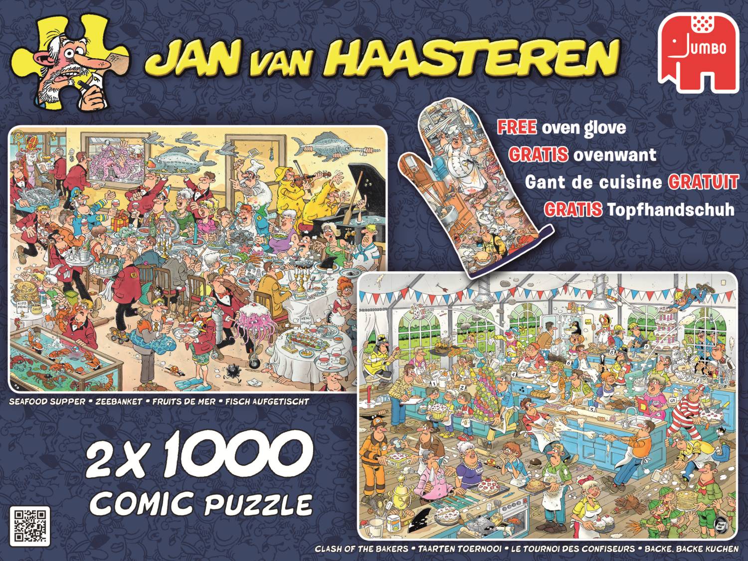 Jan van Hassteren Food Frenzy 2x1000 Teile Puzzle + Topfhandschuh