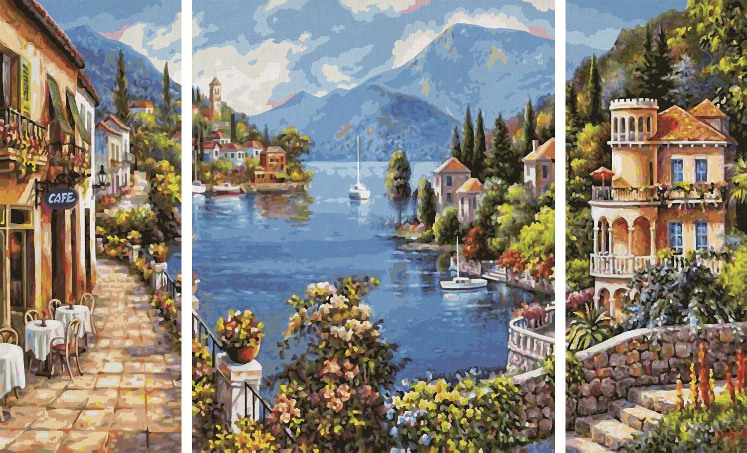 Schipper 609260818 Malen nach Zahlen Triptychon Lago Romantico