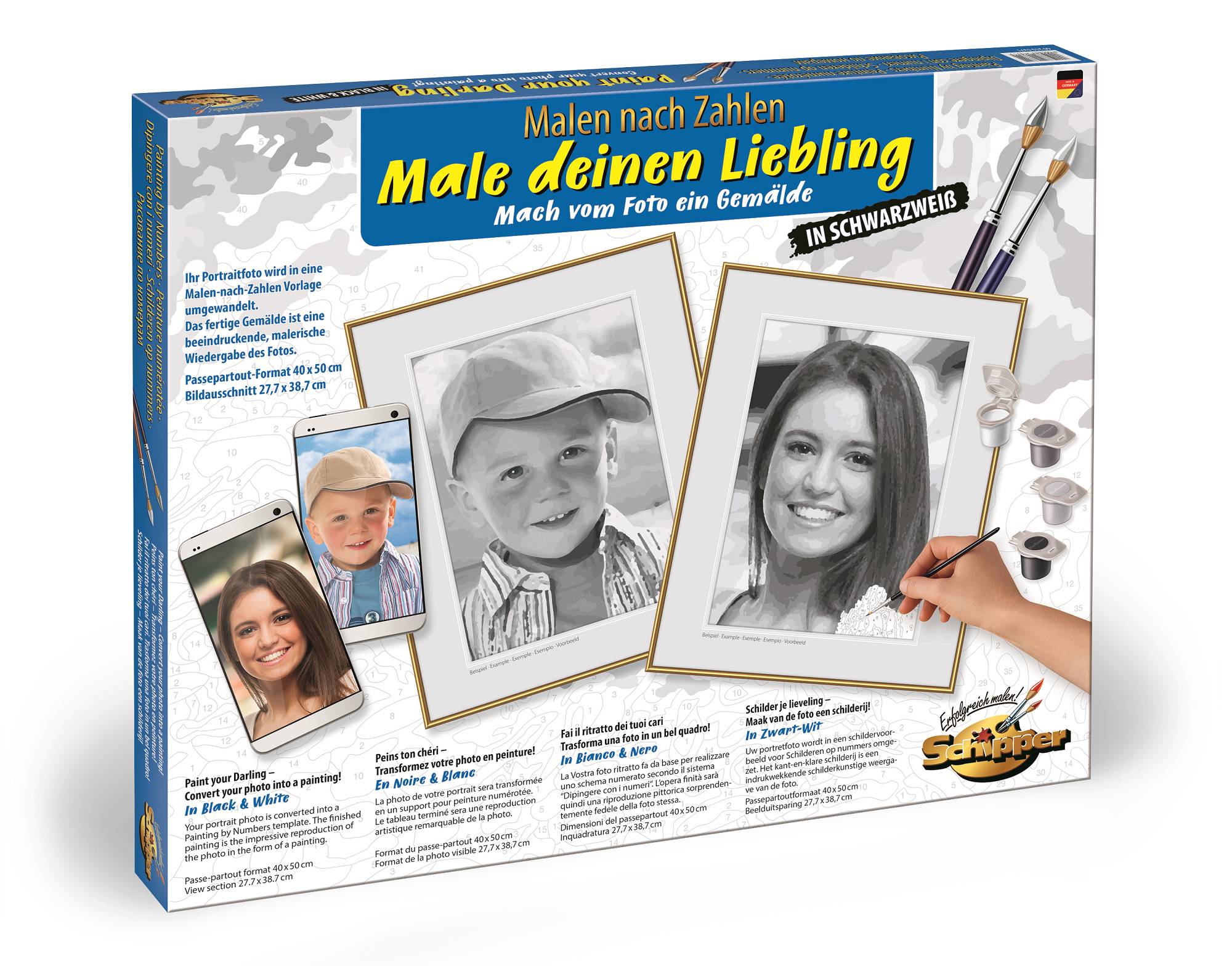 Schipper 602100371 Male deinen Liebling in schwarz/weiss Malen nach Zahlen