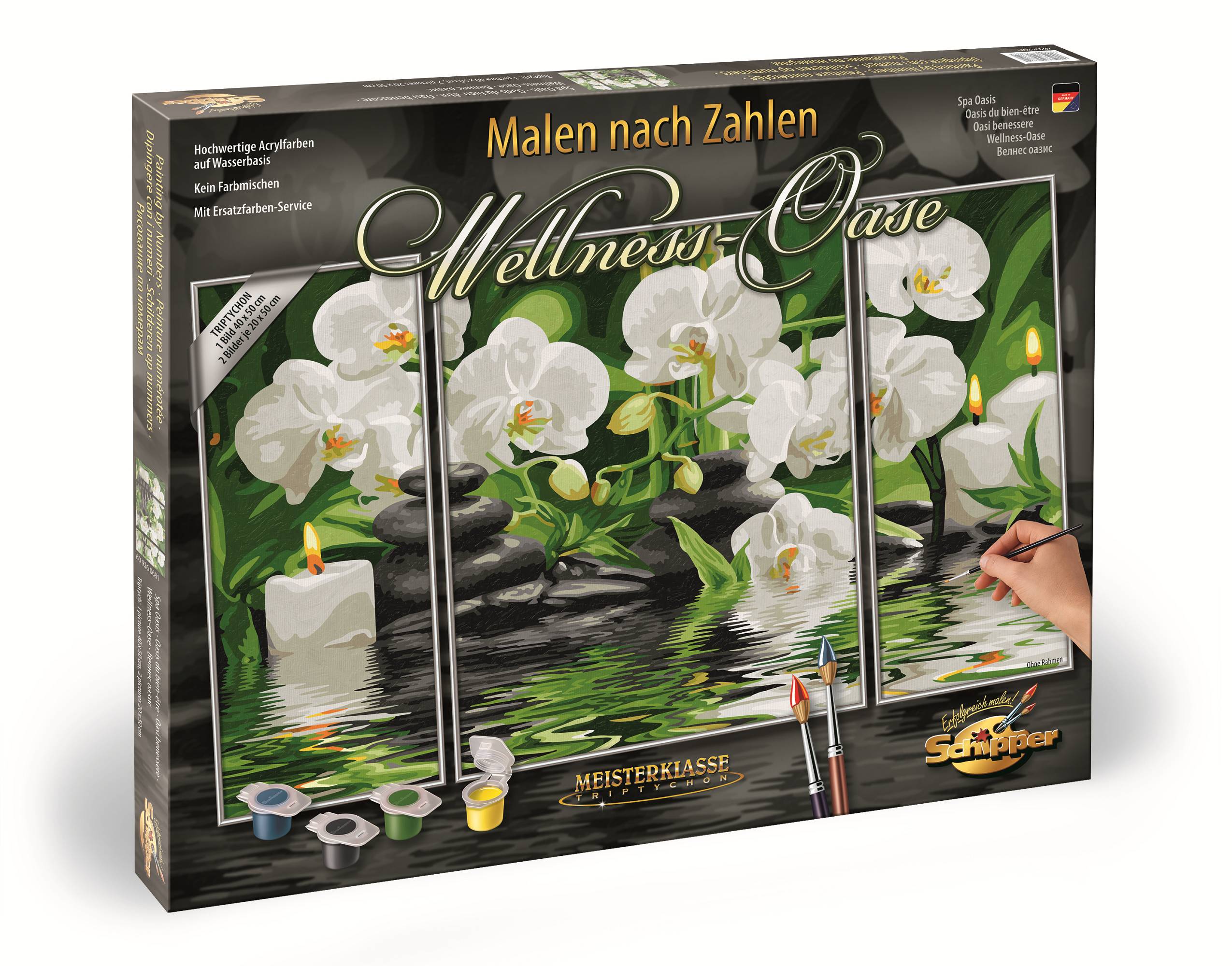 Schipper 609260681 Malen nach Zahlen - Wellness Oase, Triptychon, 50 x 80 cm