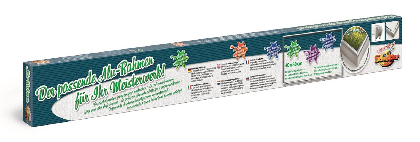 Schipper 605250768 Malen nach Zahlen Alurahmen Silber 40 x 80 cm