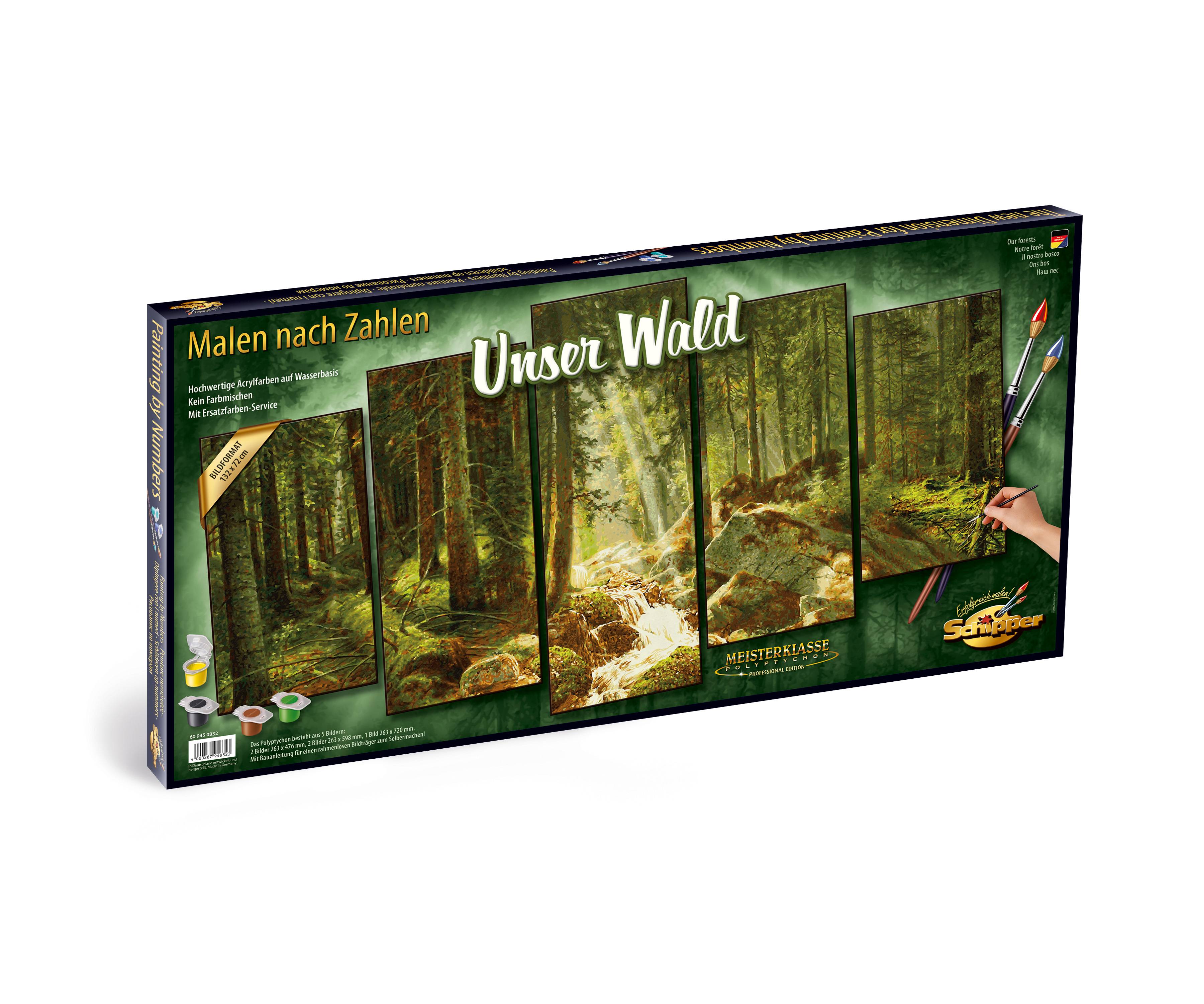 Schipper 609450832 Malen nach Zahlen Unser Wald Polyptychon