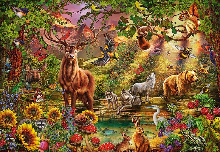 Jumbo Spiele, Magischer Wald bei Sonnenuntergang, 2000T Puzzle