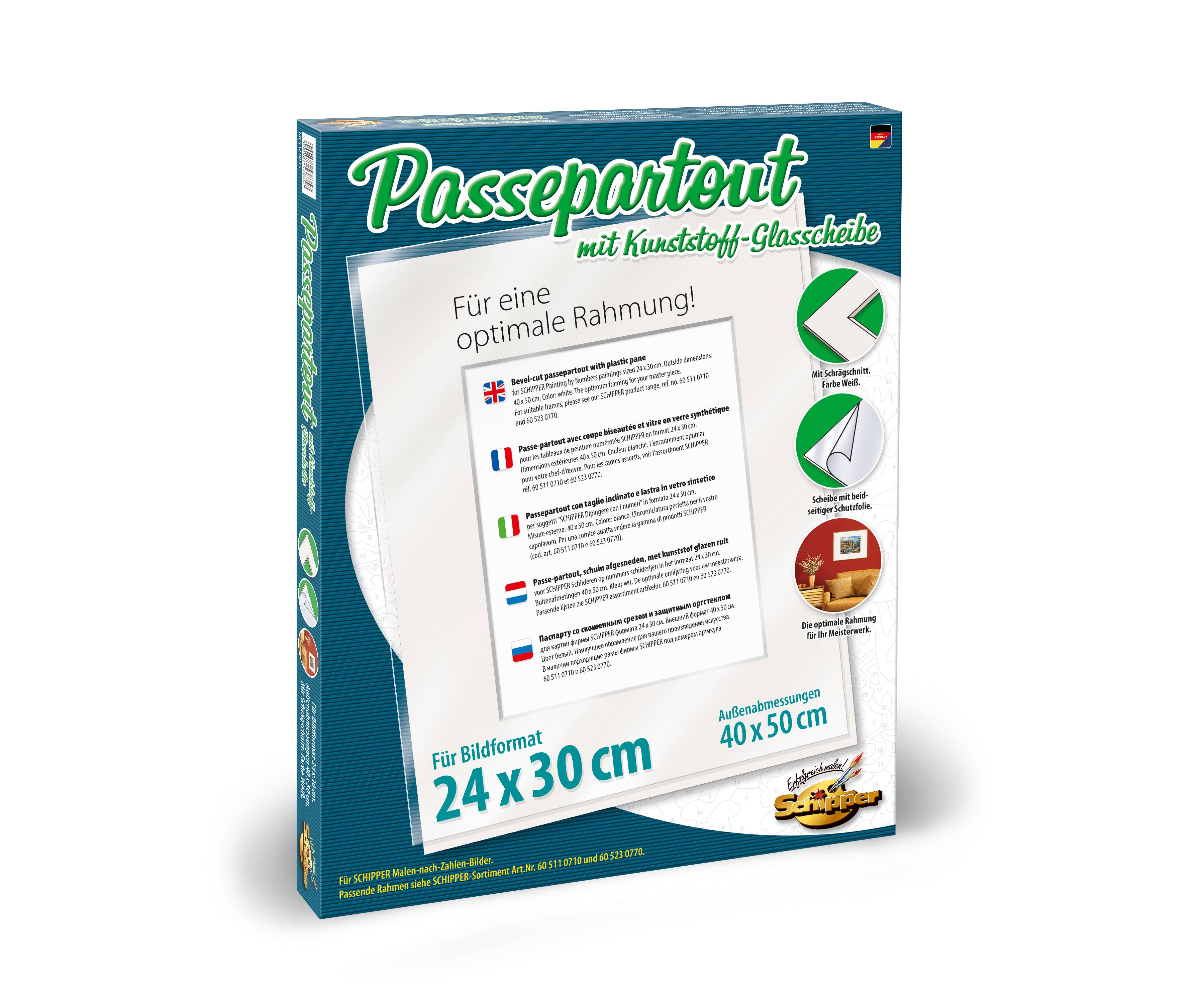 Schipper 605320835 Passepartout 24x30cm für Malen nach Zahlen Motive