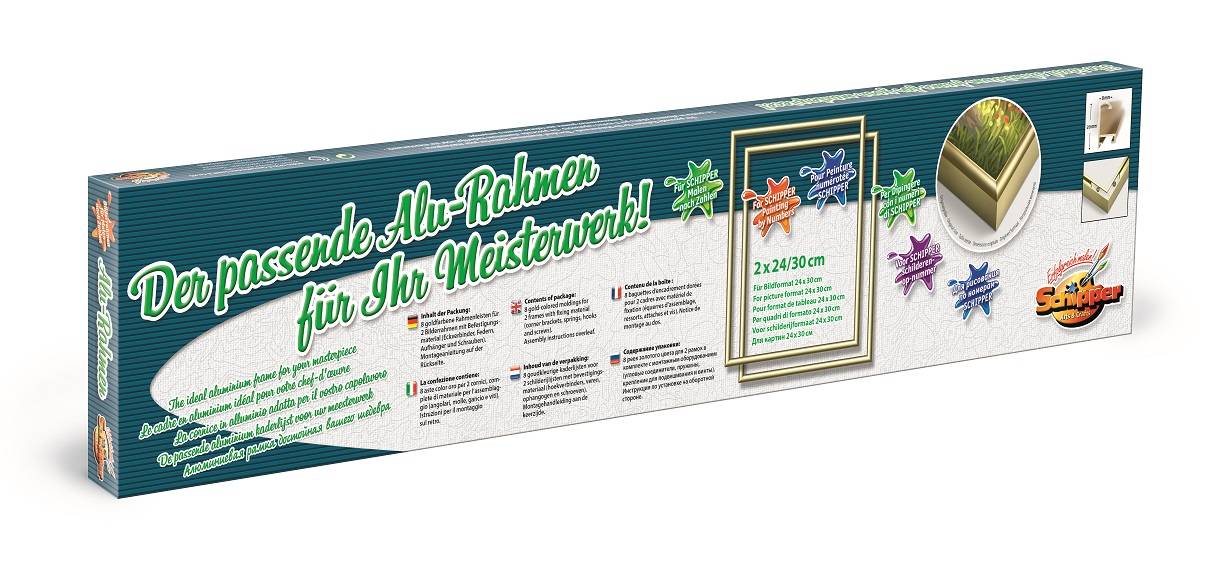 Schipper 605200762 Malen nach Zahlen 2 x Alurahmen Gold 24 x 30 cm