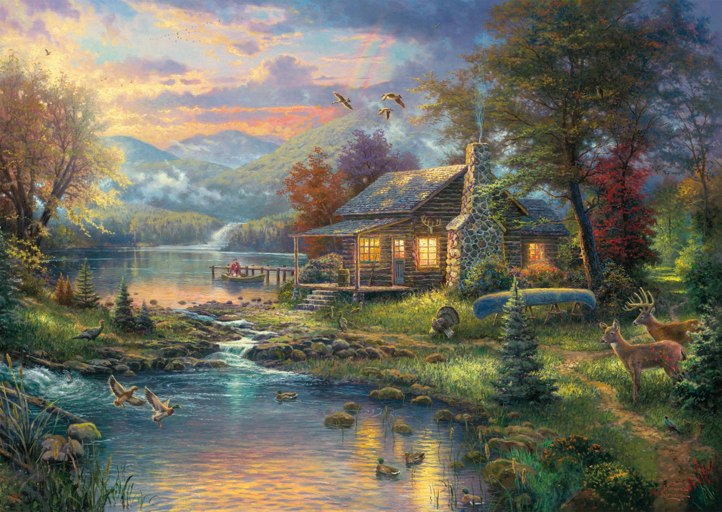 Schmidt Spiele 59467 Thomas Kinkade im Naturparadies 1000 Teile Puzzle