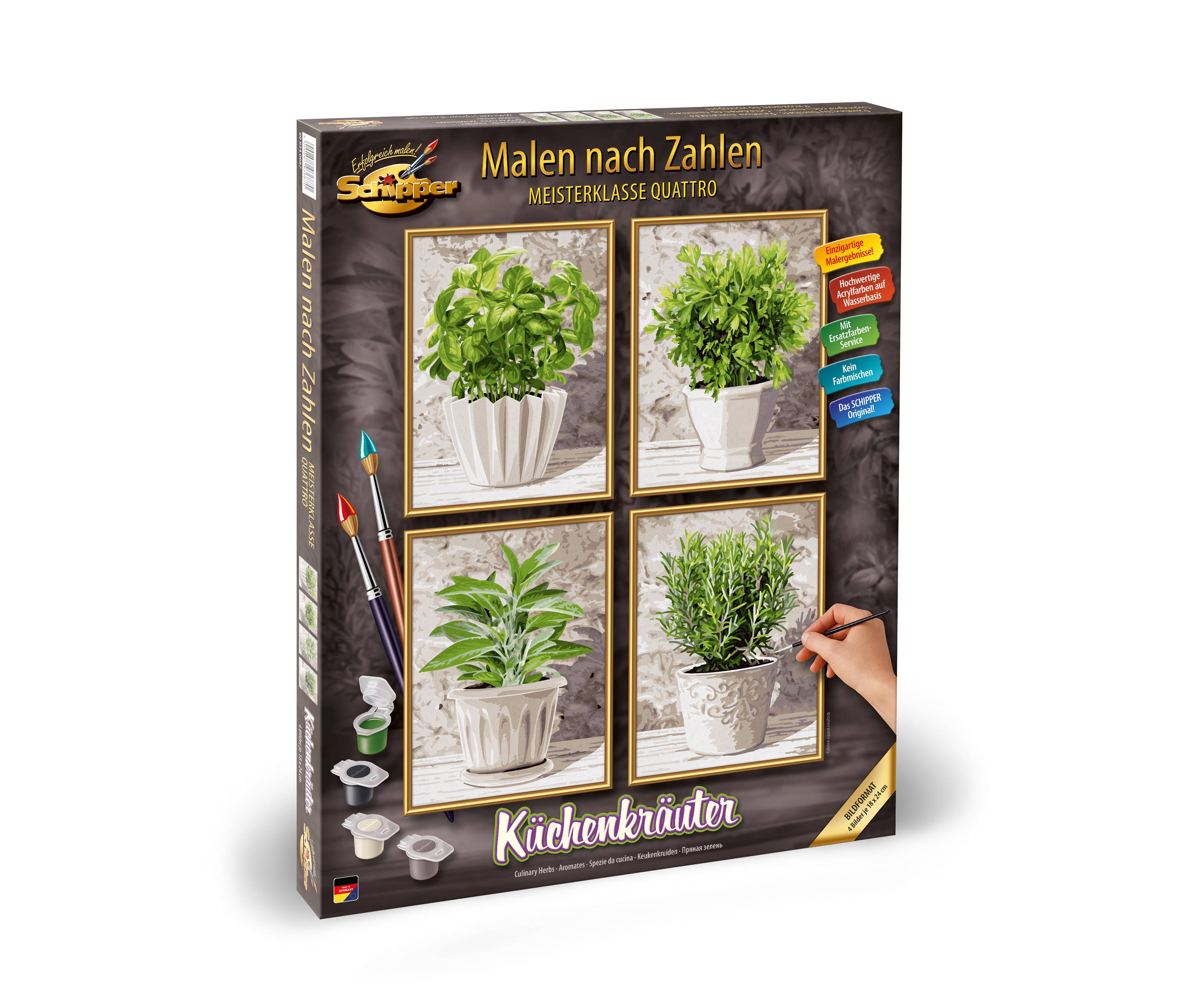 Schipper 609340687 Küchenkräuter (Quattro) Malen nach Zahlen