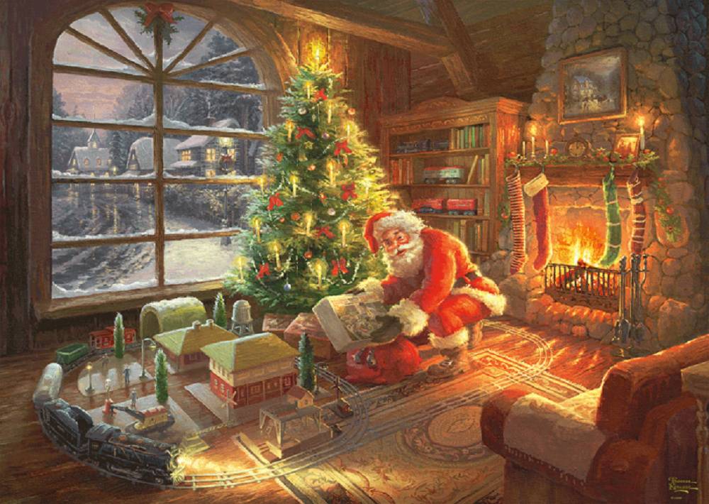 Schmidt 59495 Thomas Kinkade Der Weihnachtsmann ist da 1000 Teile Puzzle