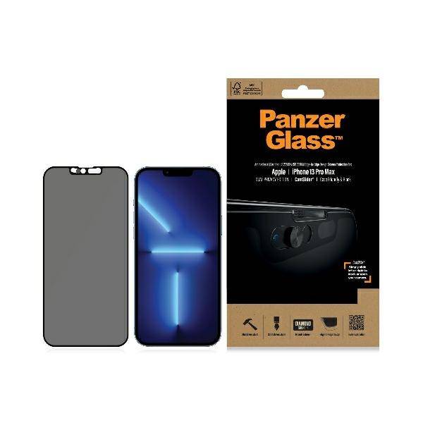 PanzerGlass für Apple iPhone 13 Pro Max Dual Privacy Antibakteriell Hart Glas Case Friendly CamSlider
