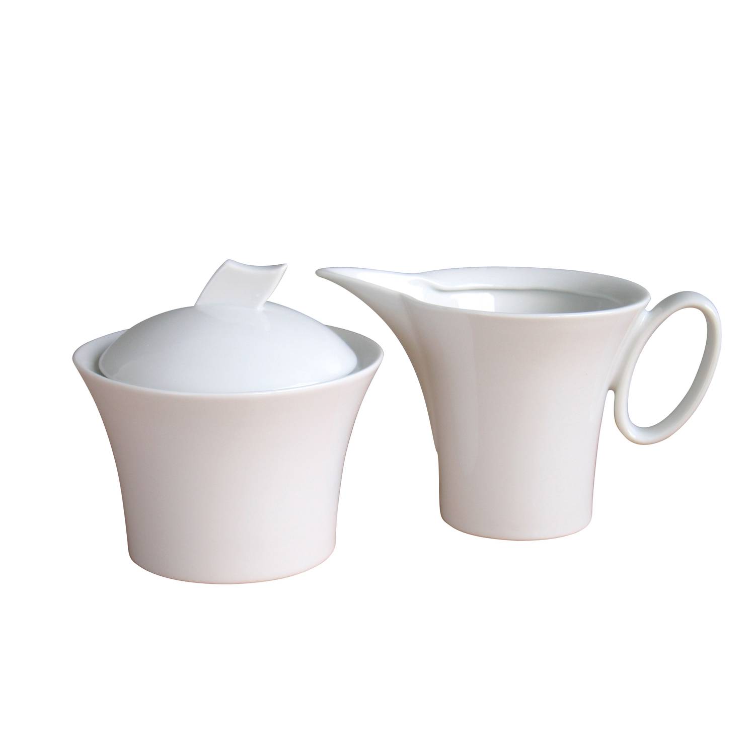CreaTable 13571 Milch-Zucker-Set Wing für 1 Personen, Porzellan, weiß (1 Set, 2-teilig)