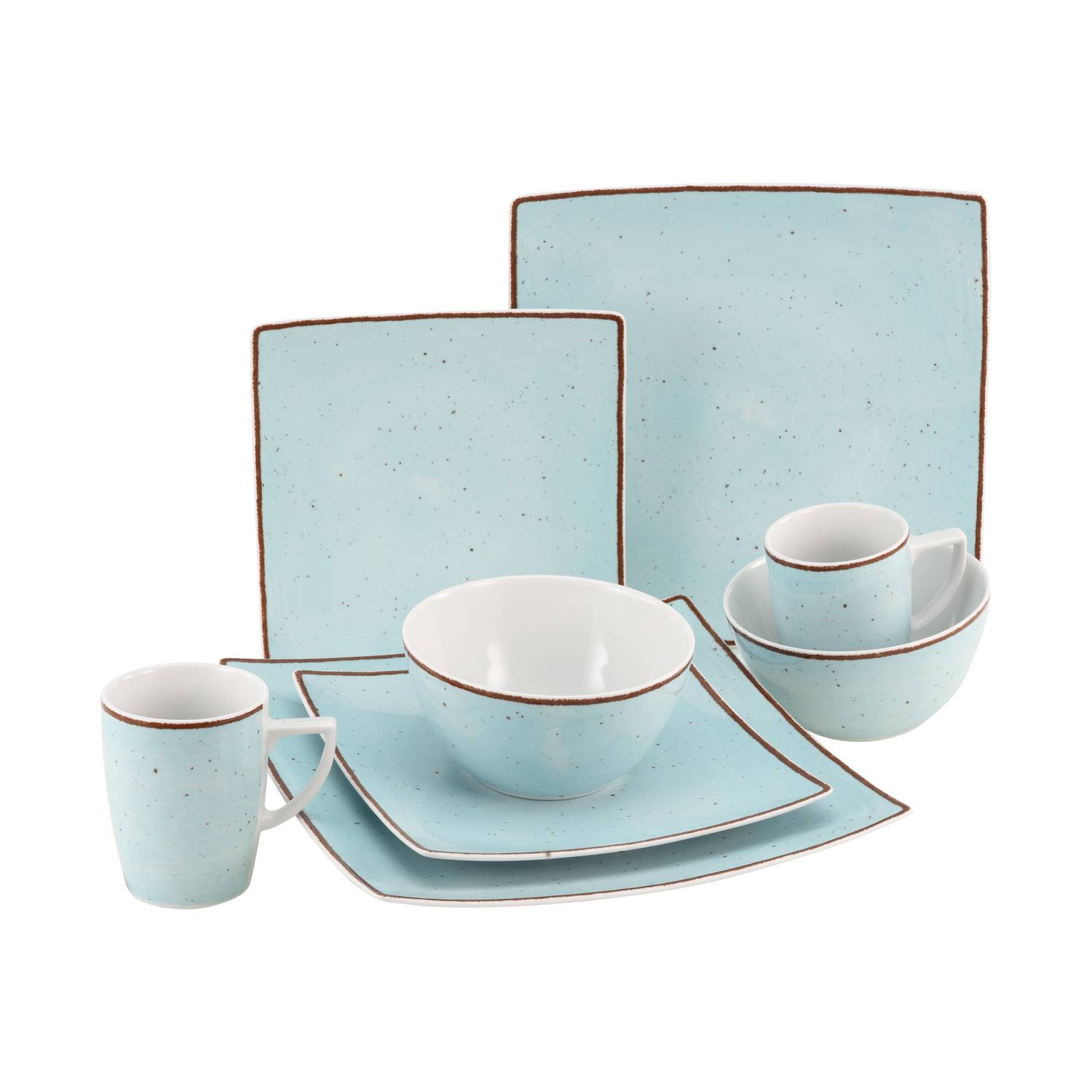 CreaTable 22703 Kombiservice New Elegance Vintage Nature für 2 Personen, Porzellan, aqua (1 Set, 8-teilig)