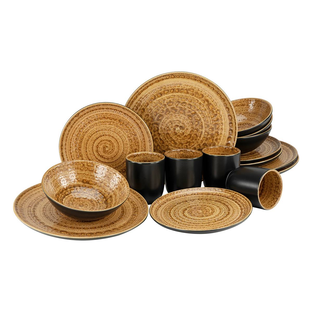 CreaTable 23365 Kombiservice Villa Romana für 4 Personen, Steingut (1 Set, 16-teilig)