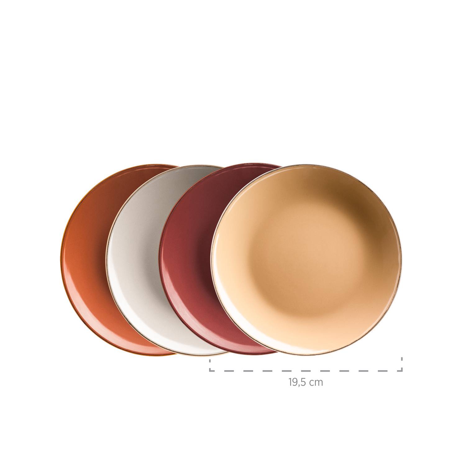 Mäser 931871 Kombiservice Metallic RIM für 4 Personen, Steinzeug, mehrfarbig (1 Set, 16-teilig)