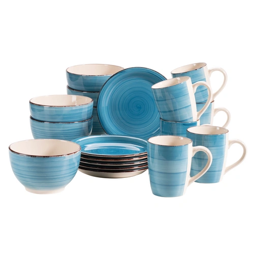 Mäser 931601 Frühstücksset Lumaca für 6 Personen, Steingut, dunkelblau (1 Set, 18-teilig) Mäser 931601 Frühstücksset Lumaca für 6 Personen, Steingut, dunkelblau (1 Set, 18-teilig)