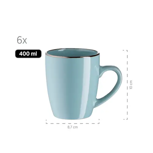 Mäser 931626 Kombiservice Metallic RIM für 6 Personen, Steinzeug, hellblau (1 Set, 24-teilig) Mäser 931626 Kombiservice Metallic RIM für 6 Personen, Steinzeug, hellblau (1 Set, 24-teilig)