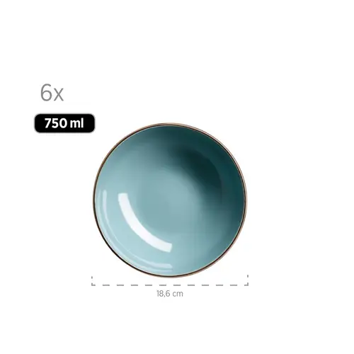 Mäser 931626 Kombiservice Metallic RIM für 6 Personen, Steinzeug, hellblau (1 Set, 24-teilig) Mäser 931626 Kombiservice Metallic RIM für 6 Personen, Steinzeug, hellblau (1 Set, 24-teilig)