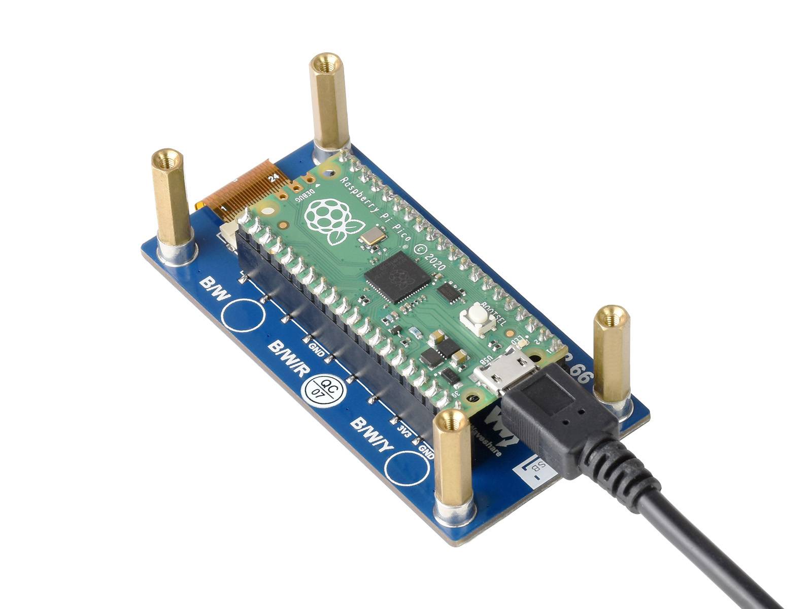 WaveShare 2.66inch E-Paper E-Ink Display Module (B) for Raspberry Pi Pico, 296×152, Red / Black / White, SPI