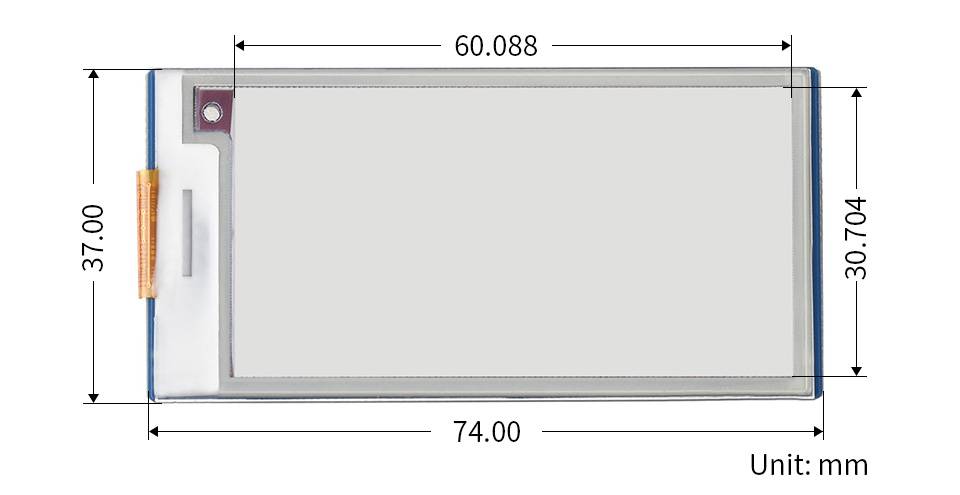 WaveShare 2.66inch E-Paper E-Ink Display Module (B) for Raspberry Pi Pico, 296×152, Red / Black / White, SPI