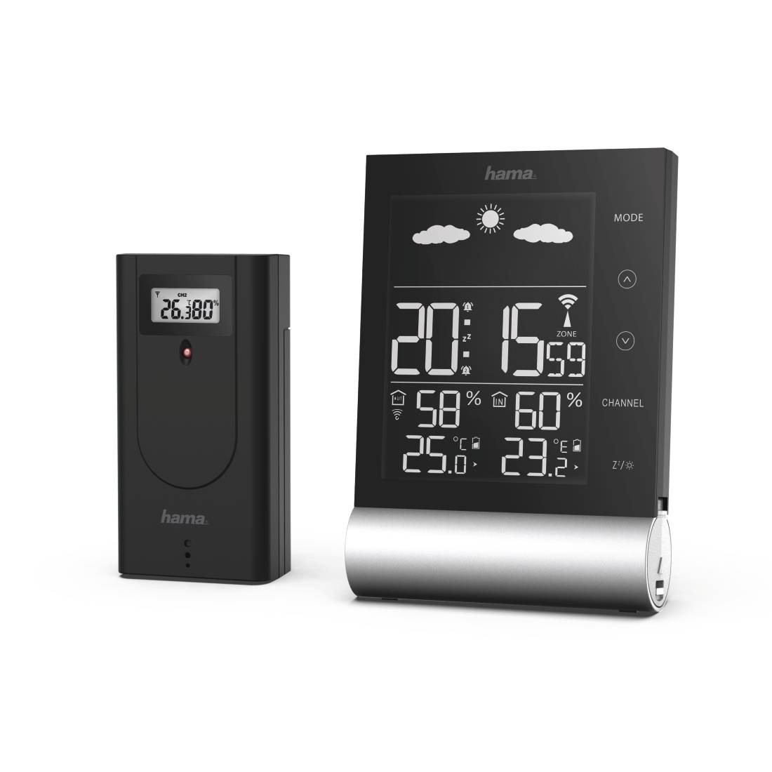 Hama Black Line - Wetterstation - Schwarz
