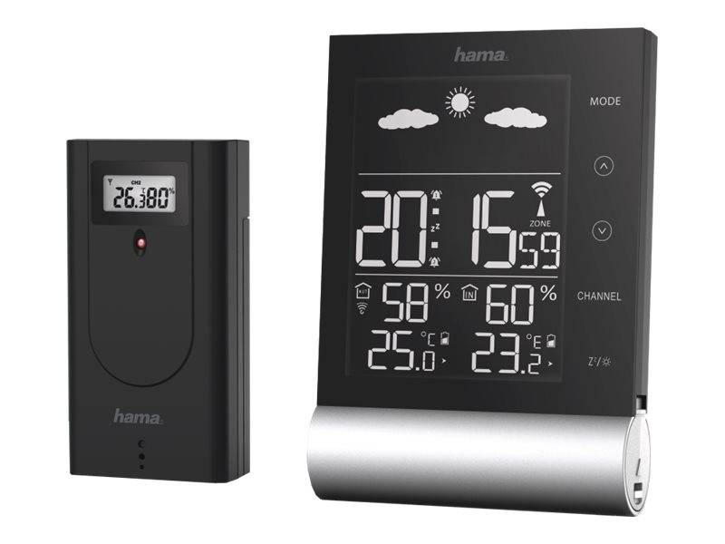 Hama Black Line - Wetterstation - Schwarz