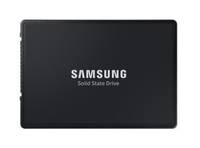 Schwarzes Samsung Solid-State-Laufwerk (SSD) auf weißem Hintergrund dargestellt.