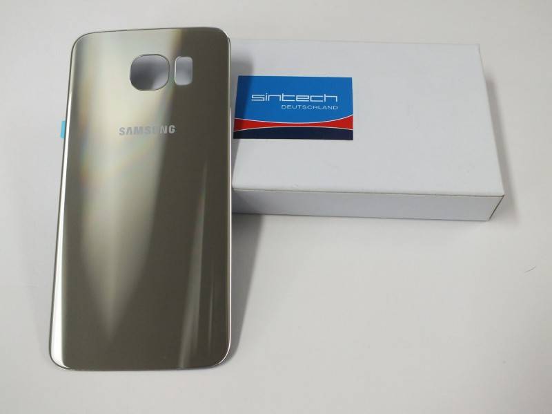Samsung Galaxy S6 G920F Akkudeckel Glas gold Backcover Rückseite GH82-09548C