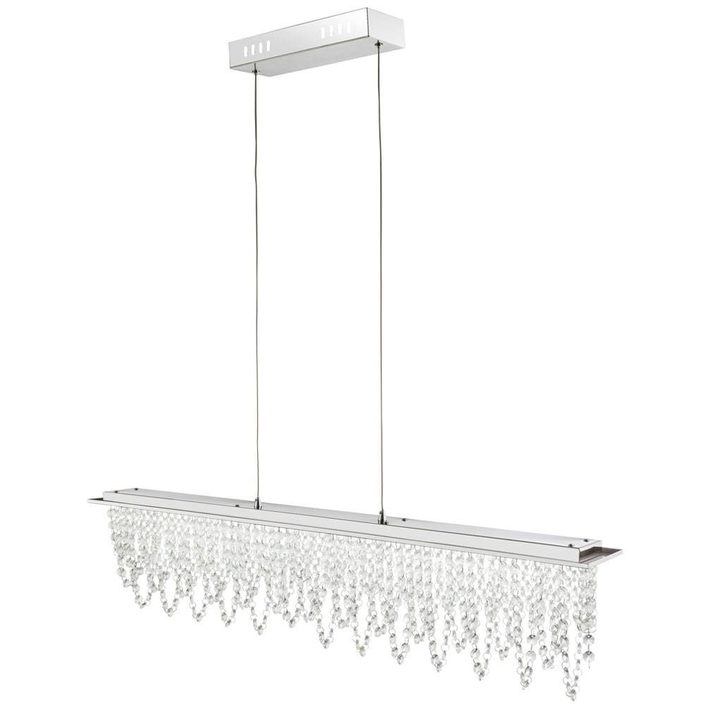Hängeleuchte Kristallbehang Deckenlampe Pendelleuchte Kristall Hängelampe höhenverstellbar, dimmbar mit Fernbedienung, LED 24 Watt 1700 Lumen