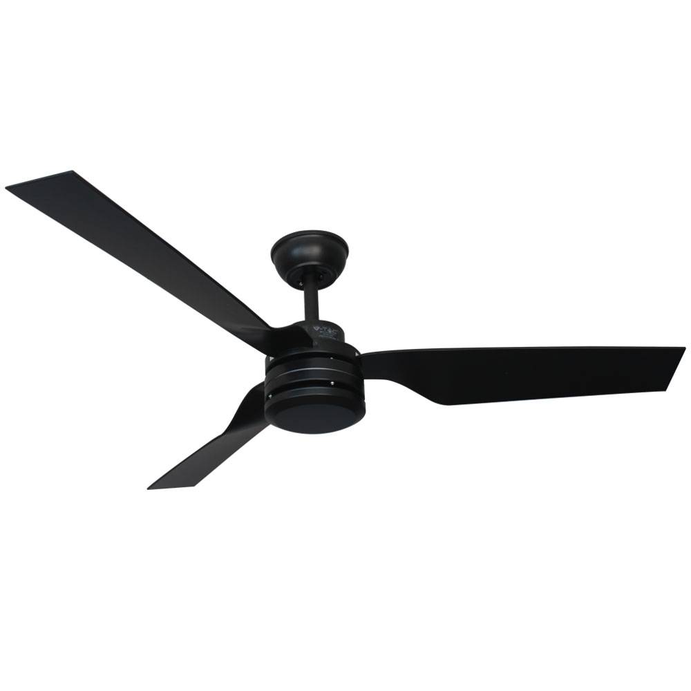 Decken Ventilator mit Fernbedienung Wohnzimmer Lüfter Kühler schwarz, Sommer-/Wintermodus 3 Geschwindigkeiten Timer, 132 cm