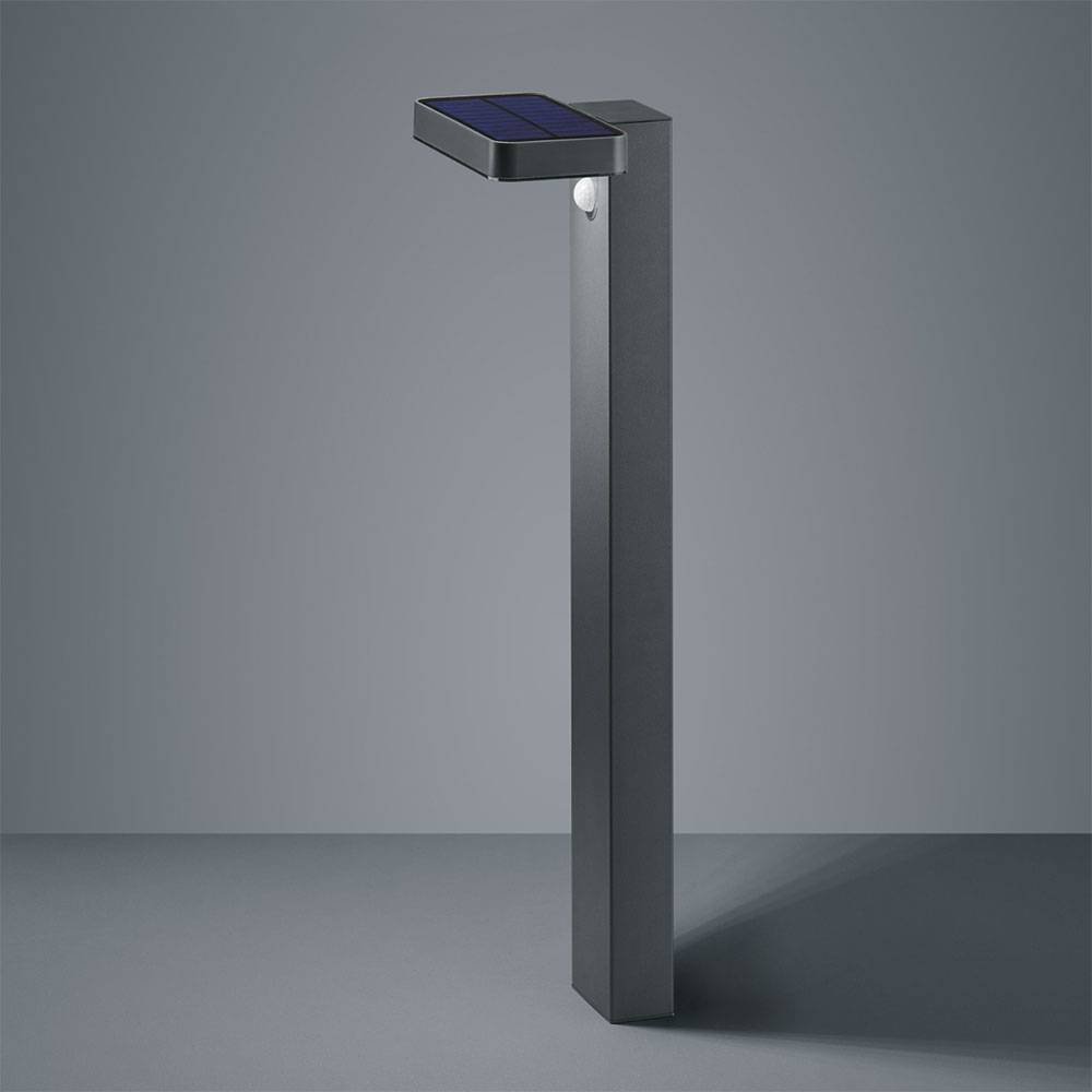 Stehlampe Edelstahl Gartenleuchte mit Bewegungsmelder LED Wegeleuchte Sockelleuchte Außenlampe anthrazit, Akku, IP44, 4 Watt 290lm 3000K, LxBxH