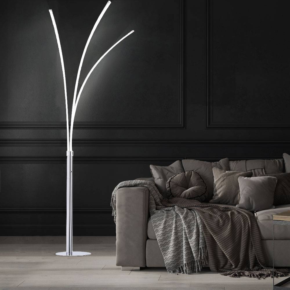 LED Decken Fluter Steh Leuchte Chrom Wohn Zimmer Stand Strahler Lampe LeuchtenDirekt