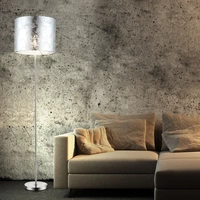 Stehleuchte Stoffschirm silber Wohnzimmerleuchte stehend Modern Stehlampe Textil, Nickel-matt Acryl satiniert, 1x E27, DxH 40x160 cm Stehleuchte Stoffschirm silber Wohnzimmerleuchte stehend Modern Stehlampe Textil, Nickel-matt Acryl satiniert, 1x E27, DxH 40x160 cm