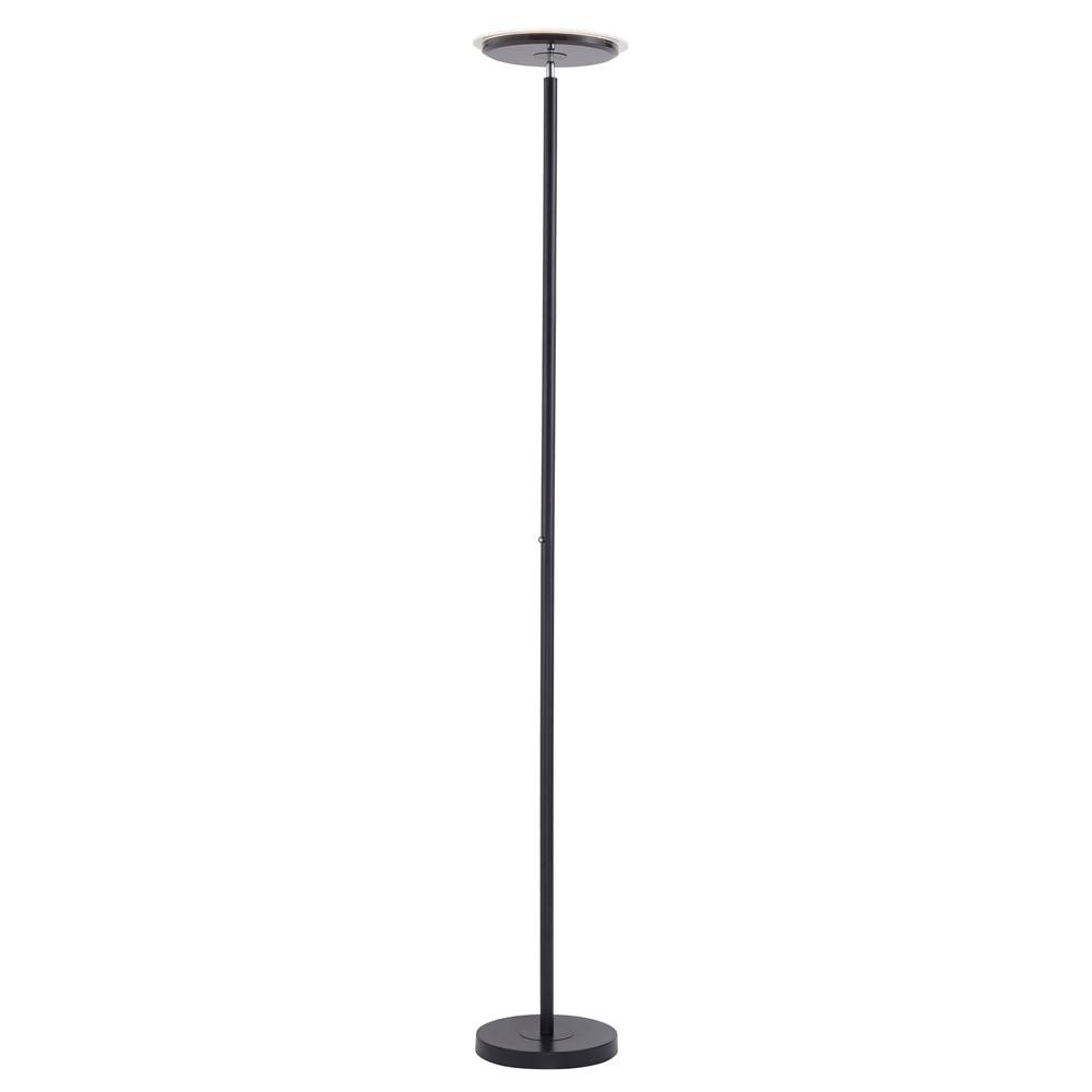 Stehlampe Standleuchte LED Deckenfluter Wohnzimmer Stehleuchte Dimmer mit verstellbarem Spot, Metall schwarz, 1x LED 22W 1700 lm warmweiß, H 181 cm