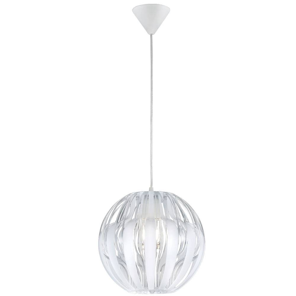Pendelleuchte Pendellampe Hängeleuchte Esstischlampe Wohnzimmer, Höheverstellbar, transparent weiß, 1x E27 Fassung, DxH 30x150cm