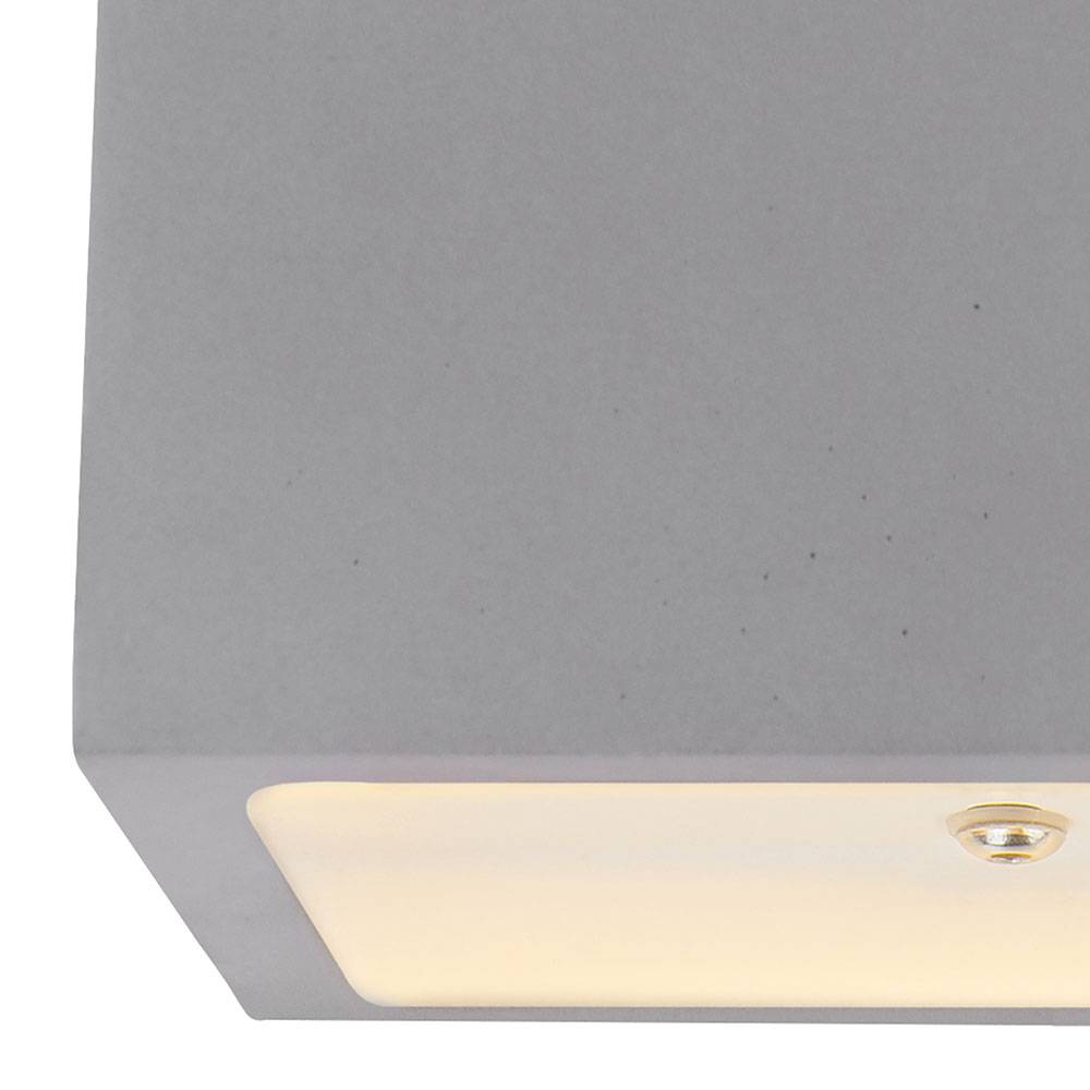 Wandlampe Innen Modern Flur Up and Down Lampe Beton Wandleuchte Treppenhaus Innen, Würfel Form mit Lichteffekt, 1x G9, LxBxH 11,5 x 11,5 x 11,5 cm