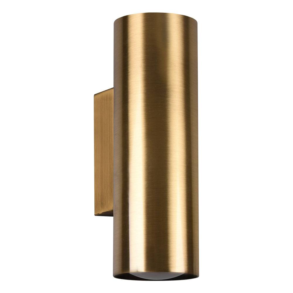 Wandleuchte Innen Up and Down Lampe Wandlampe Flur Up and Down Leuchte Innen, in altmessing, 2x GU10, LxBxH 8 x 6 x 18 cm