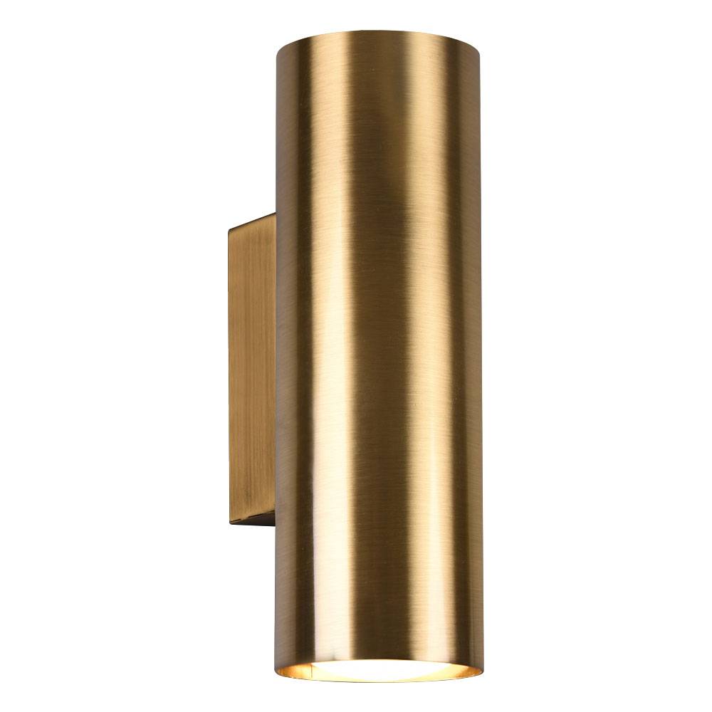 Wandleuchte Innen Up and Down Lampe Wandlampe Flur Up and Down Leuchte Innen, in altmessing, 2x GU10, LxBxH 8 x 6 x 18 cm