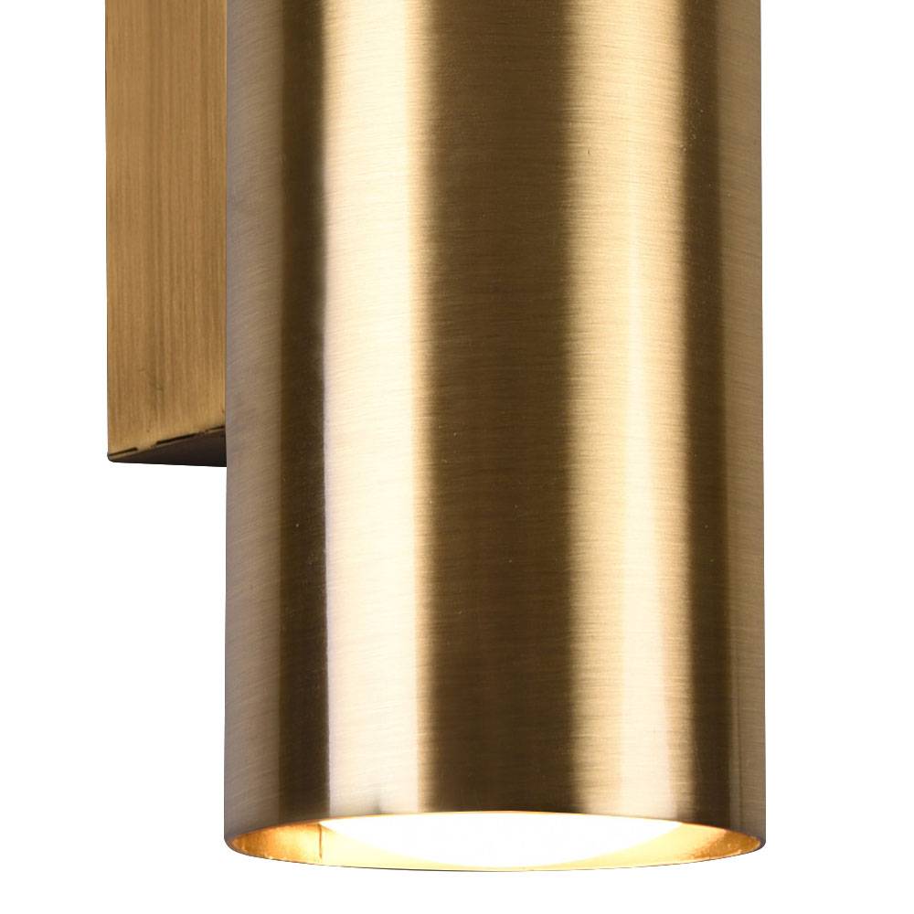 Wandleuchte Innen Up and Down Lampe Wandlampe Flur Up and Down Leuchte Innen, in altmessing, 2x GU10, LxBxH 8 x 6 x 18 cm