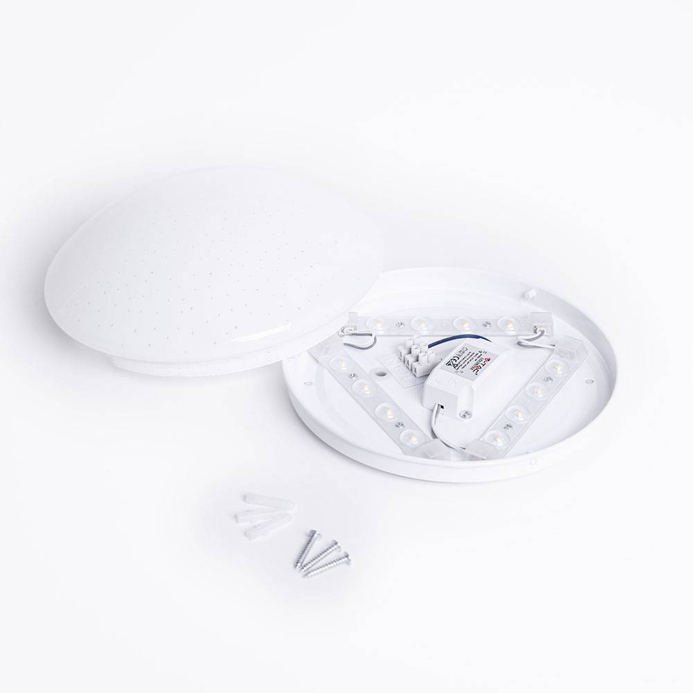 LED Deckenlampe Schlafzimmerleuchte 6500K Sternenhimmel Deckenlampe Tageslicht weiß, Sterneneffekt, 18W 1260lm 6500K, DxH 29x9,5 m