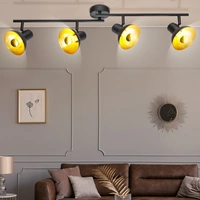 Deckenleuchte Spotleiste Deckenlampe Innenleuchte Metall, schwarz, goldfarbig, Spots beweglich, 4x LED 4 Watt 380 Lumen warmweiß, LxH: 85x17,6 cm Deckenleuchte Spotleiste Deckenlampe Innenleuchte Metall, schwarz, goldfarbig, Spots beweglich, 4x LED 4 Watt 380 Lumen warmweiß, LxH: 85x17,6 cm