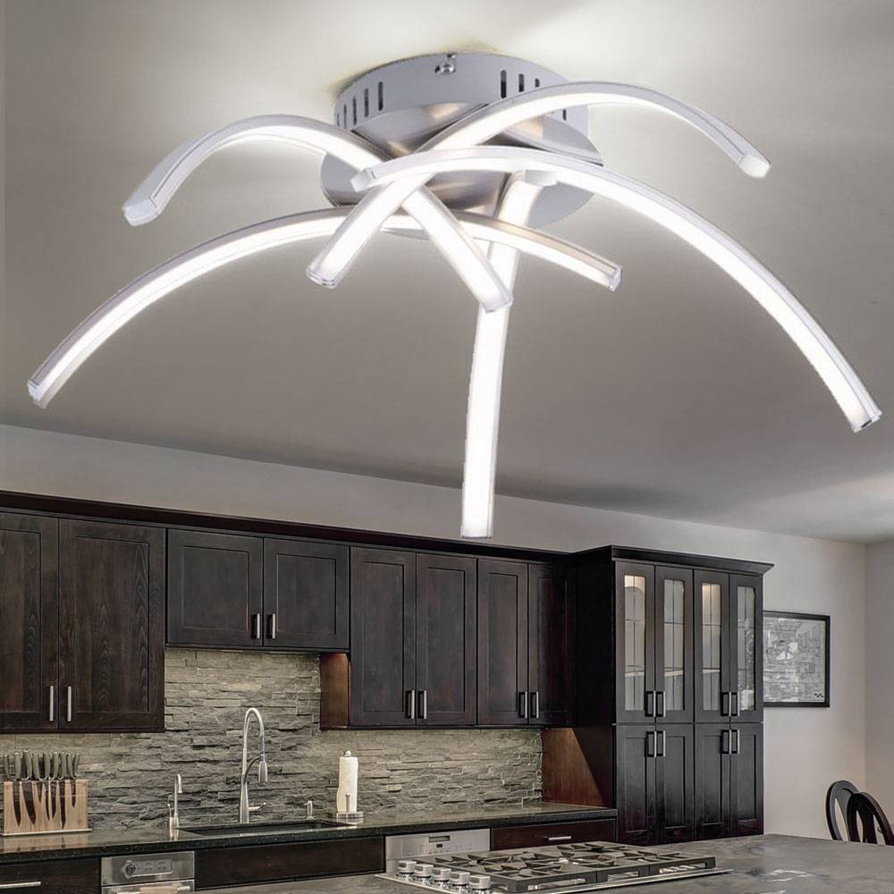 LED Deckenlampe Designleuchte Deckenleuchte Wohnzimmerlampe , Metall, Stahl, Kunststoff, weiß, 18,5 Watt 1450 lm warmweiß, DxH 45x15 cm