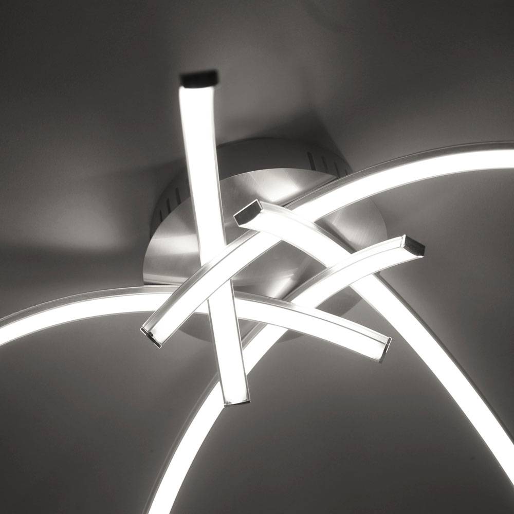 LED Deckenlampe Designleuchte Deckenleuchte Wohnzimmerlampe , Metall, Stahl, Kunststoff, weiß, 18,5 Watt 1450 lm warmweiß, DxH 45x15 cm