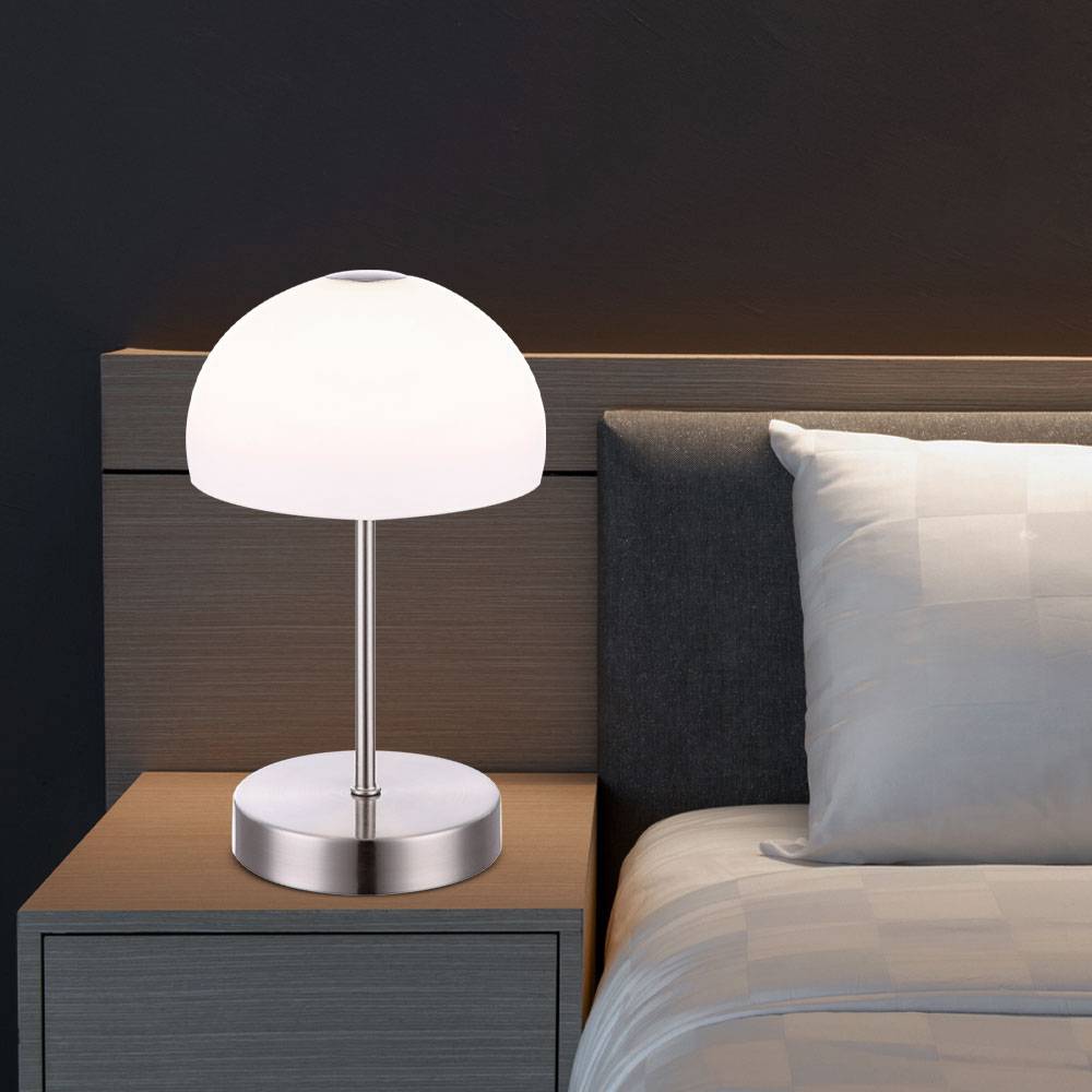 LED Nacht Tisch Lampe Glas Wohn Schlaf Zimmer Beleuchtung Touch Ein/Aus Lese Lampe