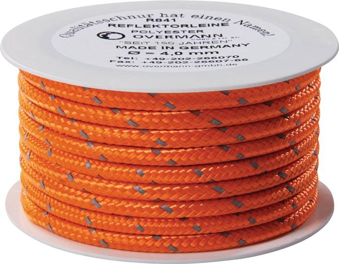 Reflektorschnur Safety Reflector L.50m D.2mm PES orange OVERMANN