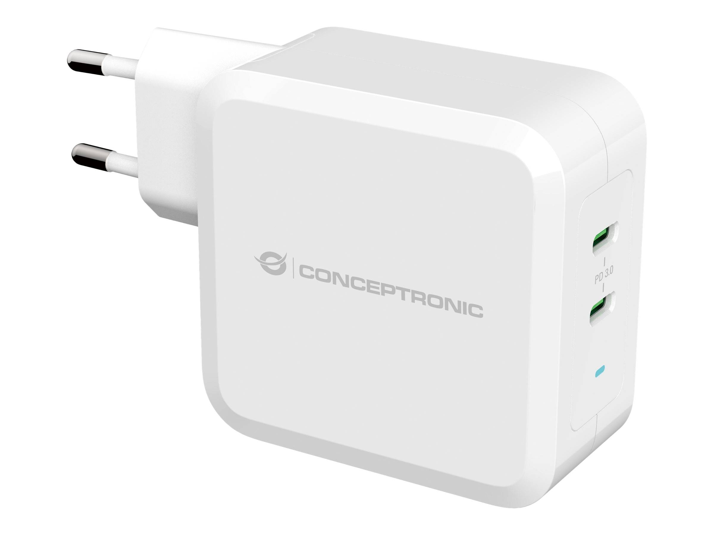 Conceptronic ALTHEA - Netzteil - 100 Watt - PD 3.0 - 2 Ausgabeanschlussstellen (2 x USB-C)