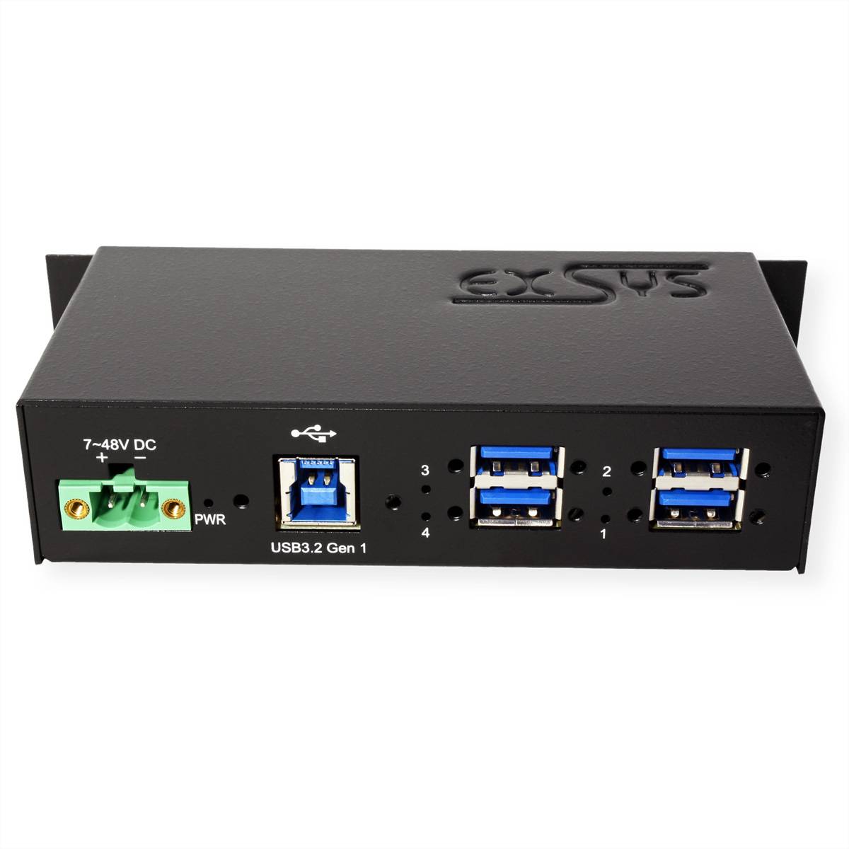 EXSYS EX-1185HMVS-2 4-Port Metall USB 3.2 Gen1 mit 15KV ESD Überspannungs-Schutz