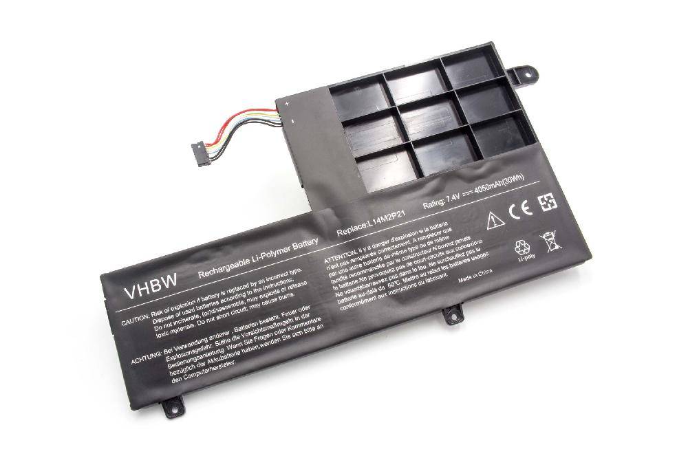 vhbw Akku kompatibel mit Lenovo Yoga 500-15ISK(80R60057GE), 500-15ISK(80R60058GE) Notebook (4050 mAh, 7,4 V, Li-Polymer)
