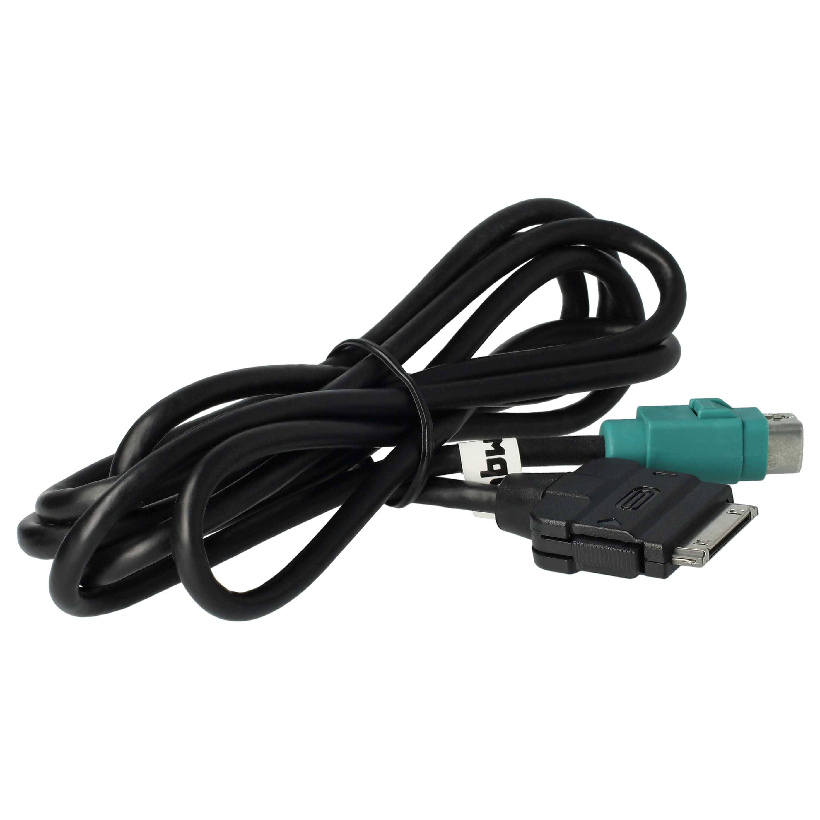 vhbw KFZ Audio Kabel kompatibel mit iPod, Alpine DVA-9861Ri, CDE-9882Ri, CDE-9880R, CDE-9881R/RB, CDE-9874R/RR/RBi - Adapter, 100 cm Schwarz