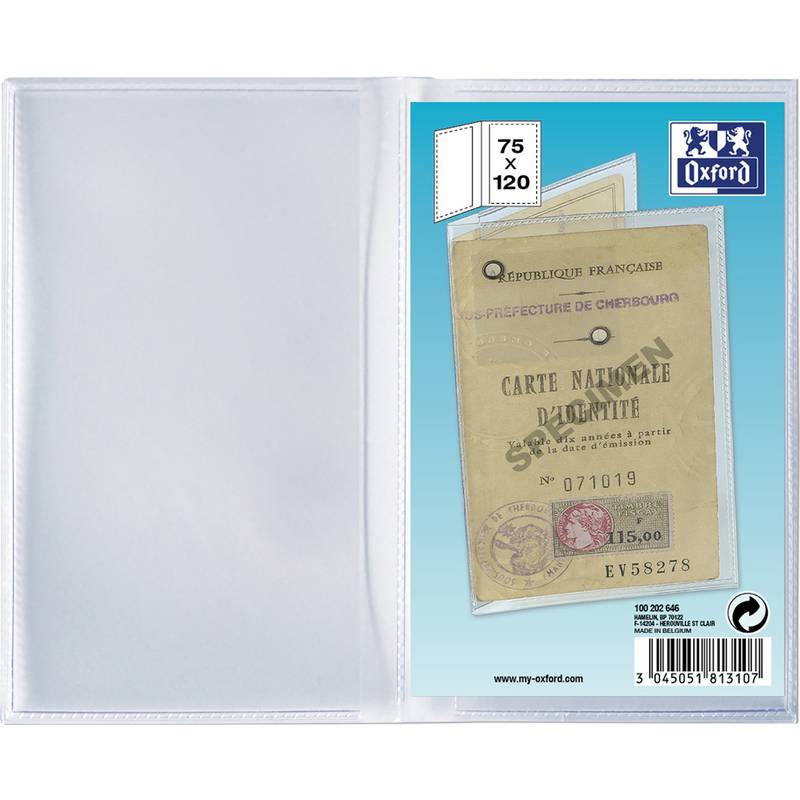 Oxford Ausweishülle, PVC, 2-fach, 0,20 mm, 120 x 75 mm