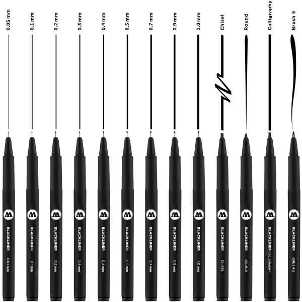 Blackliner Complete Set Stärken sortiert schwarz