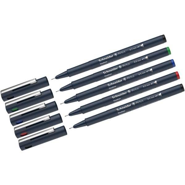 Fineliner Pictus 0,2 schwarz 0,5 schwarz, rot, blau, grün VE=5 Stück
